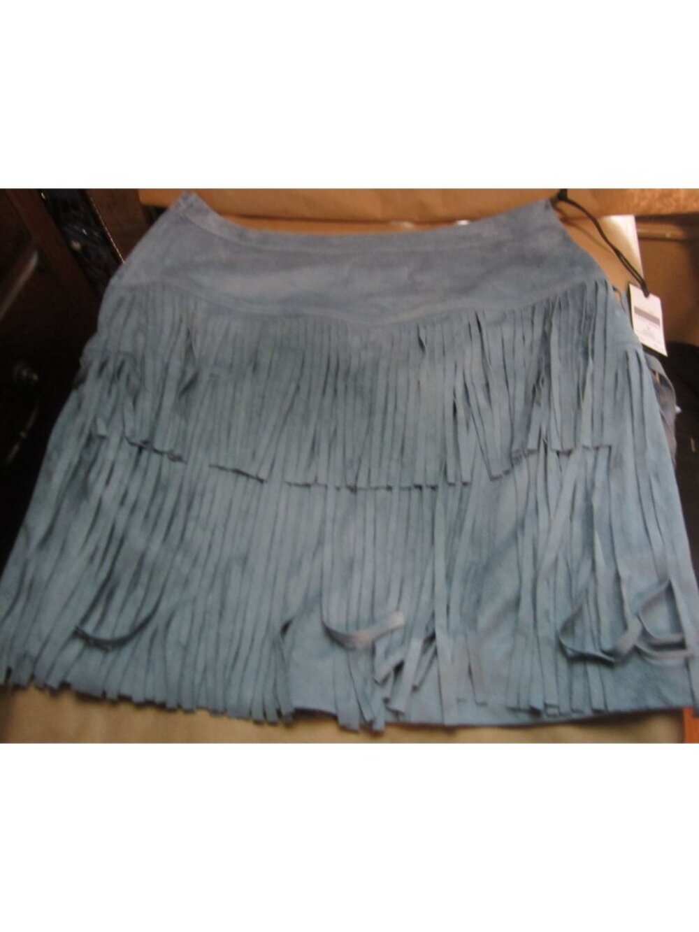 Rock and Roll Denim Women's Fringe Studded Faux Suede Mini Skirt Medium NWT - Picture 5 of 8